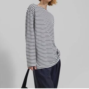 The Frankie Shop Black and White Striped Long Sleeve Top